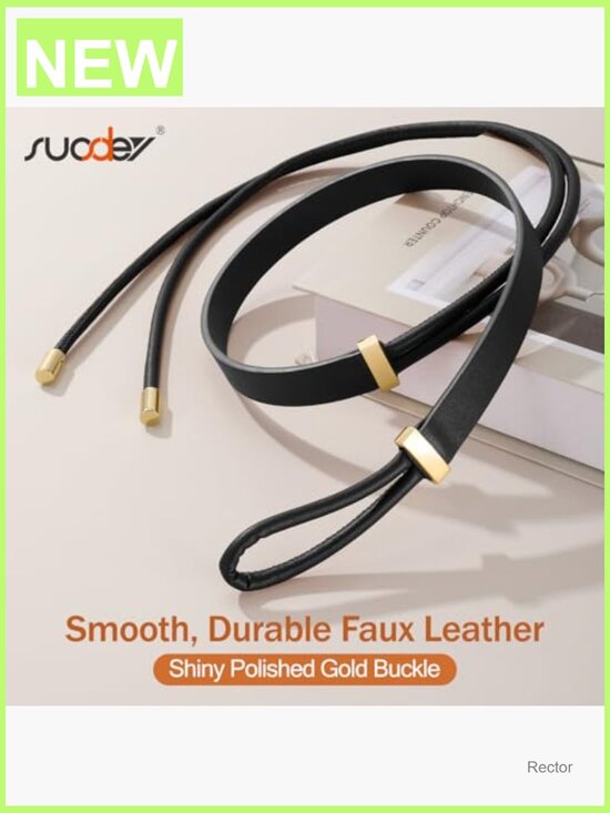 Women\'s Faux Leather Knotted Self-Tie Thin Belt 0.75\